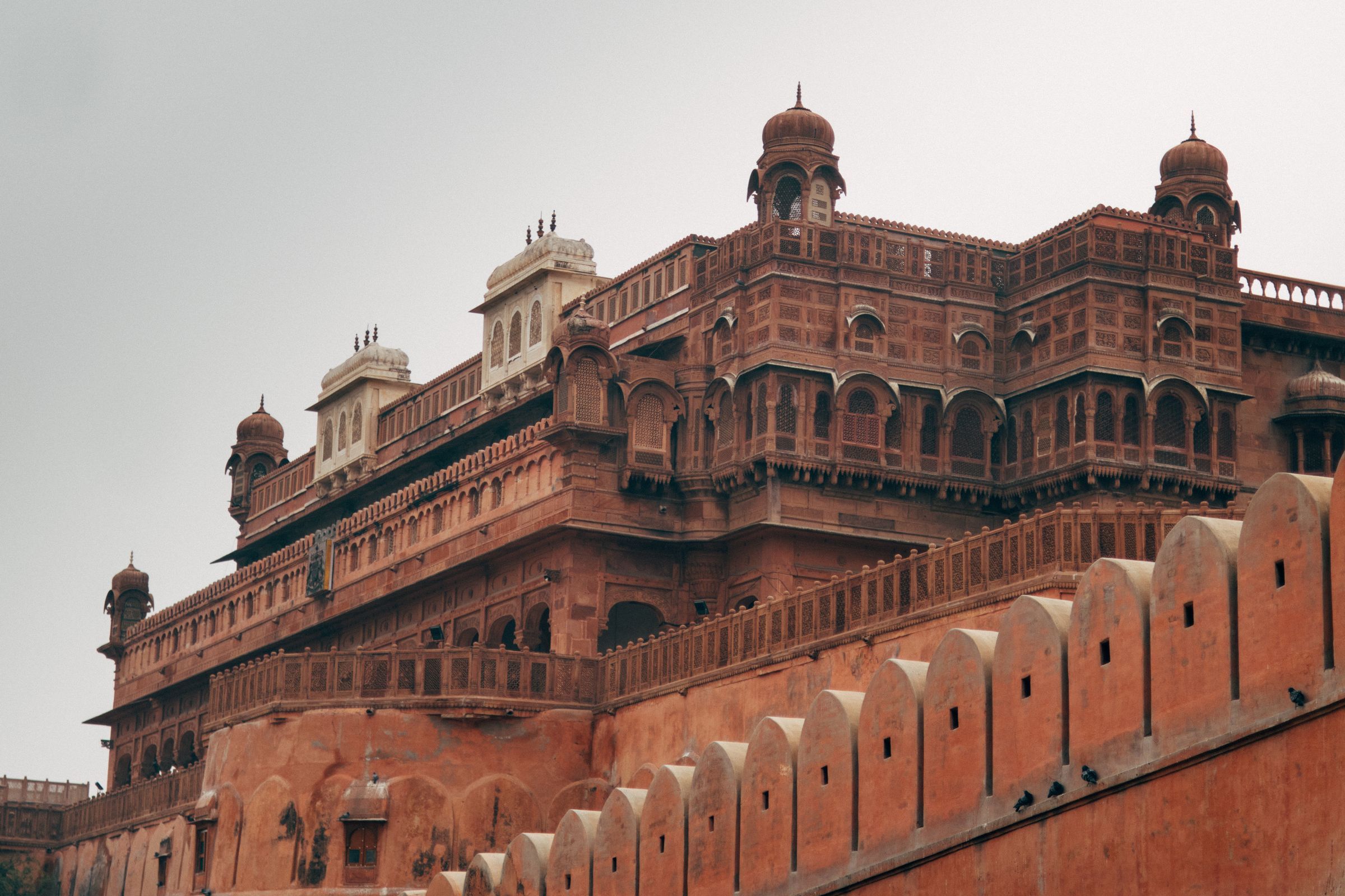 The red sandstone palace wing of Junagarh Fort, Bikaner